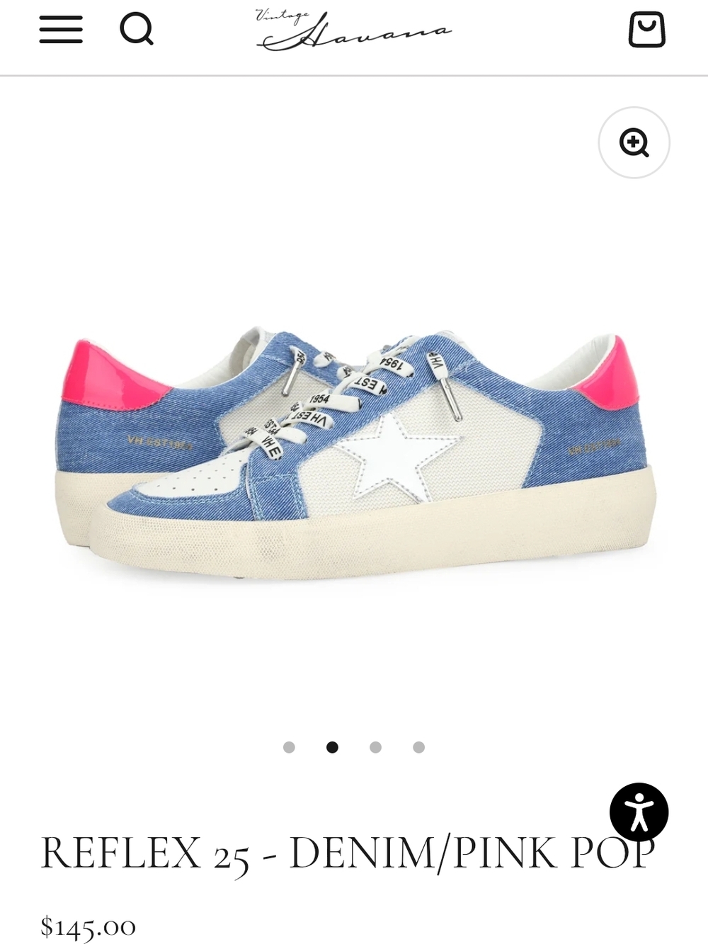 Vintage Havana Denim & Pink Pop Low-Top Sneakers